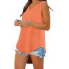 imageXIEERDUO Womens Tank Tops V Neck Basic Solid Color Casual Flowy Summer Sleeveless01orange