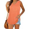 imageXIEERDUO Womens Tank Tops V Neck Basic Solid Color Casual Flowy Summer Sleeveless01orange