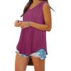 imageXIEERDUO Womens Tank Tops V Neck Basic Solid Color Casual Flowy Summer Sleeveless01purplered