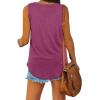 imageXIEERDUO Womens Tank Tops V Neck Basic Solid Color Casual Flowy Summer Sleeveless01purplered