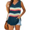 imageXIEERDUO Womens Tank Tops V Neck Basic Solid Color Casual Flowy Summer Sleeveless01rainbow Blue