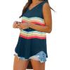 imageXIEERDUO Womens Tank Tops V Neck Basic Solid Color Casual Flowy Summer Sleeveless01rainbow Blue
