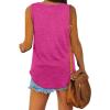 imageXIEERDUO Womens Tank Tops V Neck Basic Solid Color Casual Flowy Summer Sleeveless01wine