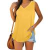 imageXIEERDUO Womens Tank Tops V Neck Basic Solid Color Casual Flowy Summer Sleeveless01yellow