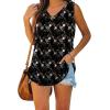 imageXIEERDUO Womens Tank Tops V Neck Basic Solid Color Casual Flowy Summer Sleeveless02black Floral