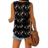 imageXIEERDUO Womens Tank Tops V Neck Basic Solid Color Casual Flowy Summer Sleeveless02black Floral