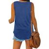 imageXIEERDUO Womens Tank Tops V Neck Basic Solid Color Casual Flowy Summer Sleeveless02dark Blue