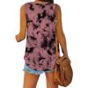 imageXIEERDUO Womens Tank Tops V Neck Basic Solid Color Casual Flowy Summer Sleeveless02pink Tie Dye