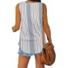 imageXIEERDUO Womens Tank Tops V Neck Basic Solid Color Casual Flowy Summer Sleeveless02stripe