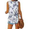 imageXIEERDUO Womens Tank Tops V Neck Basic Solid Color Casual Flowy Summer Sleeveless02white Tie Dye