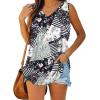 imageXIEERDUO Womens Tank Tops V Neck Basic Solid Color Casual Flowy Summer Sleeveless03stripeprint