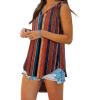 imageXIEERDUO Womens Tank Tops V Neck Basic Solid Color Casual Flowy Summer SleevelessBrown Stripe