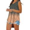 imageXIEERDUO Womens Tank Tops V Neck Basic Solid Color Casual Flowy Summer SleevelessFloral Grey Pink