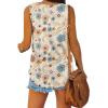 imageXIEERDUO Womens Tank Tops V Neck Basic Solid Color Casual Flowy Summer SleevelessKhaki Floral