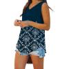 imageXIEERDUO Womens Tank Tops V Neck Basic Solid Color Casual Flowy Summer SleevelessPatternedblue Floral