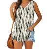 imageXIEERDUO Womens Tank Tops V Neck Basic Solid Color Casual Flowy Summer SleevelessPatternedkhaki Printed