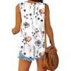 imageXIEERDUO Womens Tank Tops V Neck Basic Solid Color Casual Flowy Summer SleevelessPatternedwhite Floral