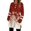 imageXIEERDUO Womens Sweatshirts Casual Tunic Tops Long Sleeve Shirts Oversized With Pockets227snowflake