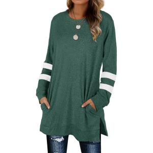 imageXIEERDUO Womens Sweatshirts Casual Tunic Tops Long Sleeve Shirts Oversized With Pockets213greygreen