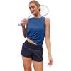 imageWomens Workout Tank Tops Lightweight Sleeveless Shirts for Women Loose Fit Tops for Athletic Running Tennis YogaBlue Forest