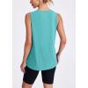 imageWomens Workout Tank Tops Lightweight Sleeveless Shirts for Women Loose Fit Tops for Athletic Running Tennis YogaBlue Green