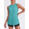 imageWomens Workout Tank Tops Lightweight Sleeveless Shirts for Women Loose Fit Tops for Athletic Running Tennis YogaBlue Green
