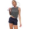imageWomens Workout Tank Tops Lightweight Sleeveless Shirts for Women Loose Fit Tops for Athletic Running Tennis YogaDark Grey