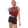 imageWomens Workout Tank Tops Lightweight Sleeveless Shirts for Women Loose Fit Tops for Athletic Running Tennis YogaRed Brown