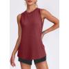 imageWomens Workout Tank Tops Lightweight Sleeveless Shirts for Women Loose Fit Tops for Athletic Running Tennis YogaRed Brown