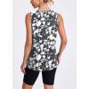 imageWomens Workout Tank Tops Lightweight Sleeveless Shirts for Women Loose Fit Tops for Athletic Running Tennis YogaZblack White Floral