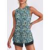 imageWomens Workout Tank Tops Lightweight Sleeveless Shirts for Women Loose Fit Tops for Athletic Running Tennis YogaZfloral Blue