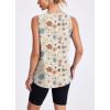 imageWomens Workout Tank Tops Lightweight Sleeveless Shirts for Women Loose Fit Tops for Athletic Running Tennis YogaZfloral Khaki