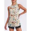 imageWomens Workout Tank Tops Lightweight Sleeveless Shirts for Women Loose Fit Tops for Athletic Running Tennis YogaZfloral Khaki