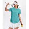 imageWomens Workout Tops Short Sleeve Shirts with Sun Protection Trendy Spring Summer Outfits S3XLAqua