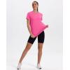 imageWomens Workout Tops Short Sleeve Shirts with Sun Protection Trendy Spring Summer Outfits S3XLHot Pink