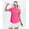 imageWomens Workout Tops Short Sleeve Shirts with Sun Protection Trendy Spring Summer Outfits S3XLHot Pink