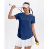imageWomens Workout Tops Short Sleeve Shirts with Sun Protection Trendy Spring Summer Outfits S3XLNavy Blue