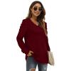 imageXIEERDUO Christmas Sweatshirts for Women V Neck Puff Sleeve Winter Clothes Warm Trendy L
