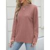 imageXIEERDUO Long Sleeve Shirts for Women Casual Fall Tops Lightweight Tunic Tops Fashion Clothes 2024Dusty Pink