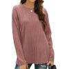 imageXIEERDUO Long Sleeve Shirts for Women Casual Fall Tops Lightweight Tunic Tops Fashion Clothes 2024Dusty Pink