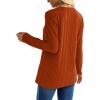 imageXIEERDUO Long Sleeve Tops for Women Tunics Buttons Front SlitA Caramel