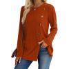 imageXIEERDUO Long Sleeve Tops for Women Tunics Buttons Front SlitA Caramel