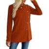 imageXIEERDUO Long Sleeve Tops for Women Tunics Buttons Front SlitA Caramel