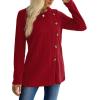 imageXIEERDUO Long Sleeve Tops for Women Tunics Buttons Front SlitA Wine Red