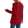 imageXIEERDUO Long Sleeve Tops for Women Tunics Buttons Front SlitA Wine Red