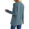 imageXIEERDUO Long Sleeve Tops for Women Tunics Buttons Front SlitB Blue