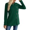 imageXIEERDUO Long Sleeve Tops for Women Tunics Buttons Front SlitC Dark Green