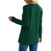 imageXIEERDUO Long Sleeve Tops for Women Tunics Buttons Front SlitC Dark Green