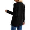 imageXIEERDUO Long Sleeve Tops for Women Tunics Buttons Front SlitD Black