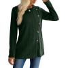 imageXIEERDUO Long Sleeve Tops for Women Tunics Buttons Front SlitE Army Green